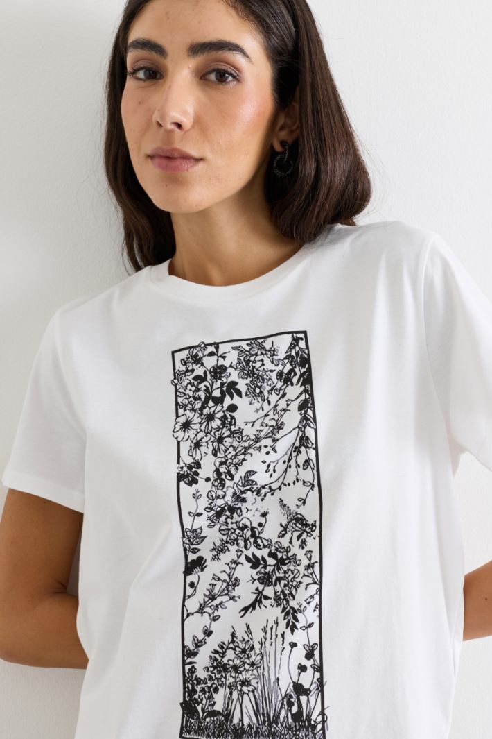 T-shirt con stampa - BIANCO NERO - Intrend - 3