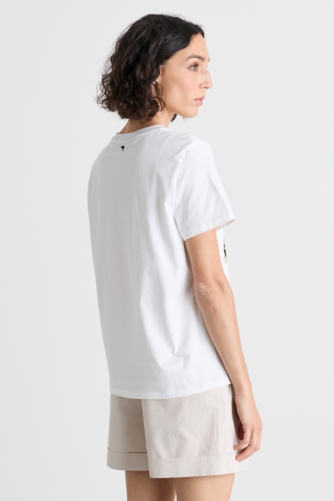 T-shirt in jersey di puro cotone con stampa