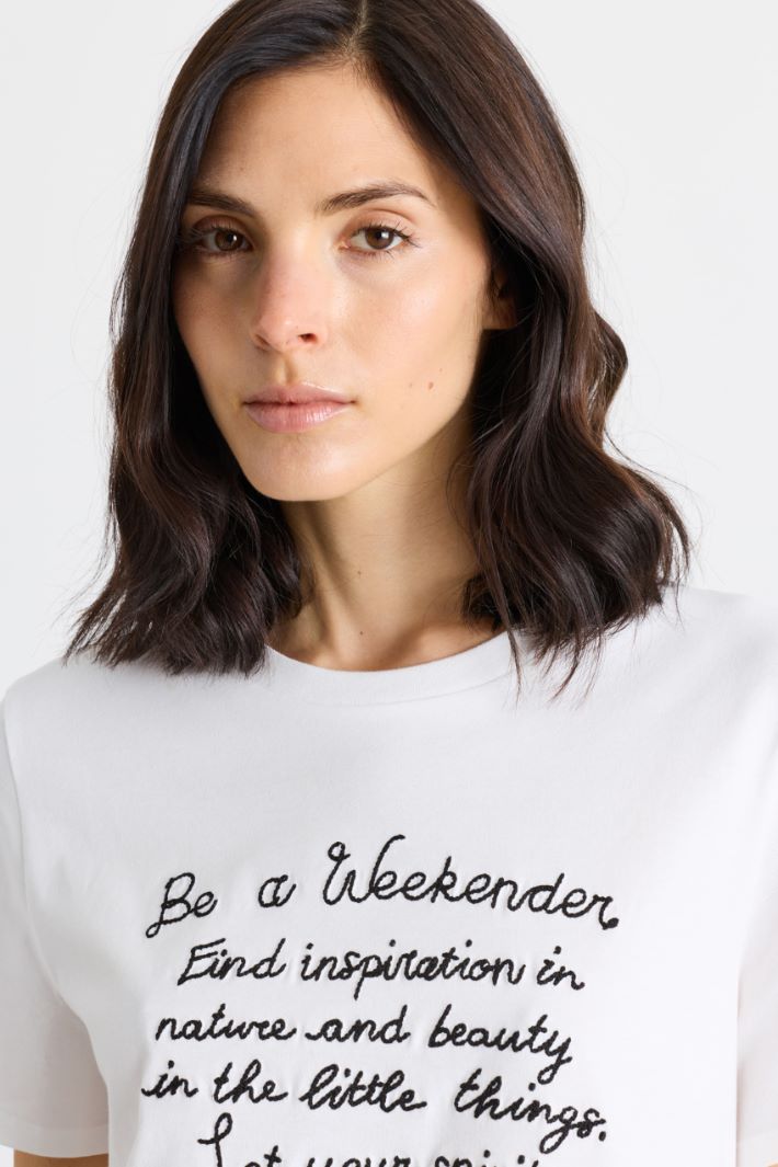 T-shirt con ricamo - BIANCO - Intrend - 3