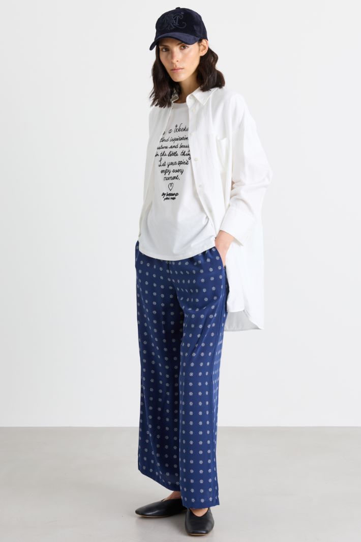T-shirt con ricamo - BIANCO - Intrend