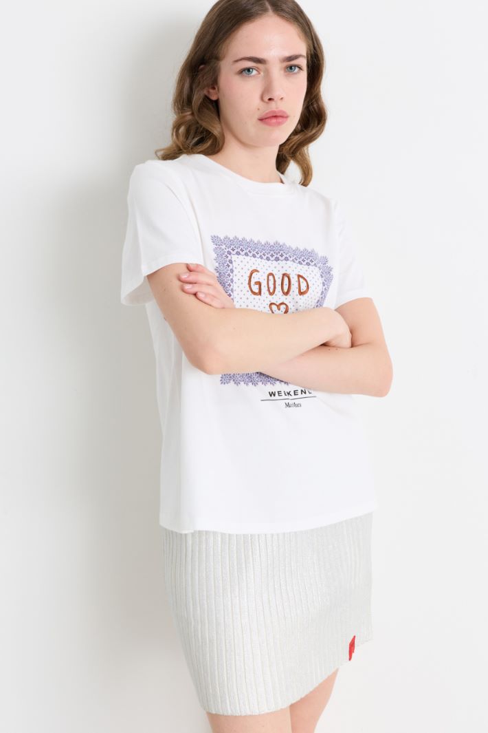 T-shirt con ricamo - BIANCO - Intrend - 2