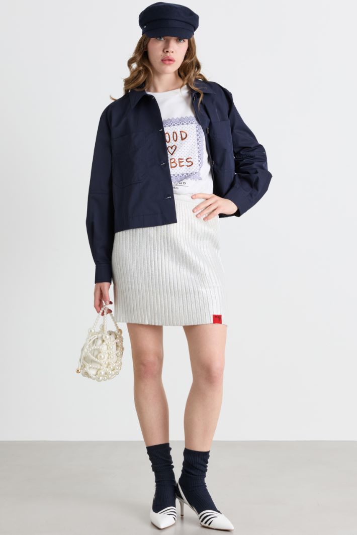 T-shirt con ricamo - BIANCO - Intrend