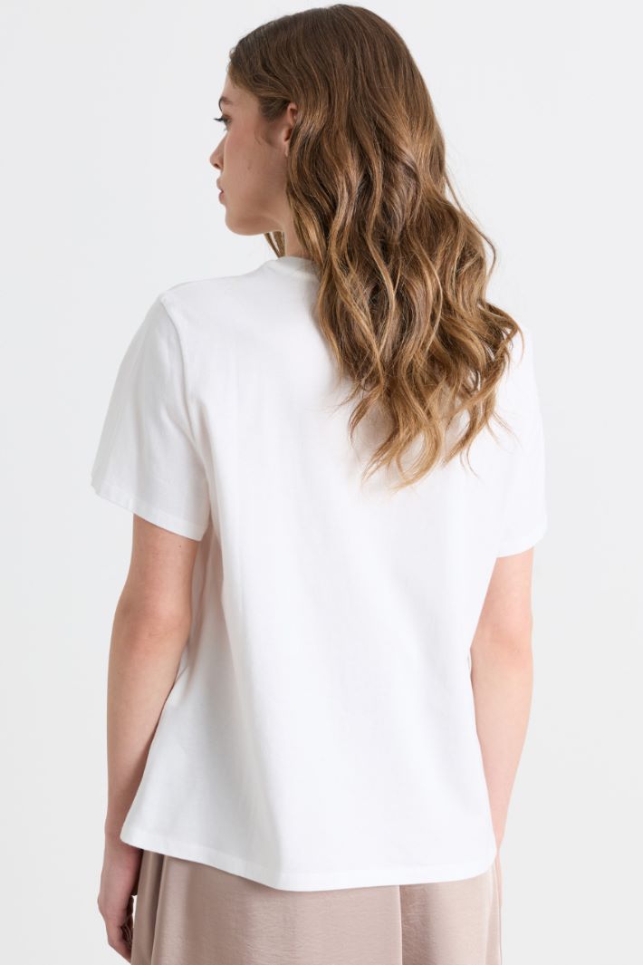 T-shirt con ricamo - BIANCO - Intrend - 4