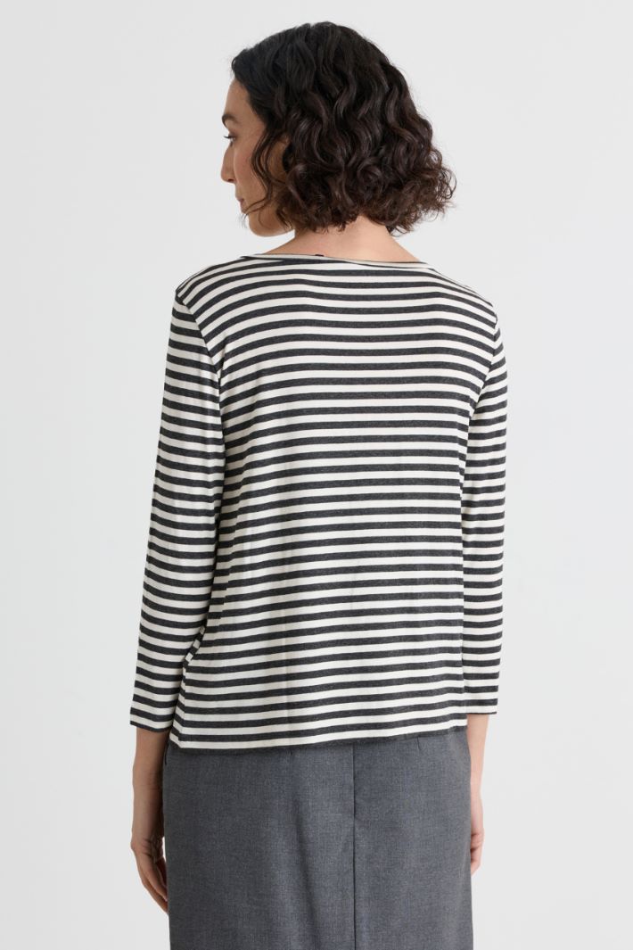 T-shirt con manica lunga - GRIGIO BIANCO - Intrend - 4