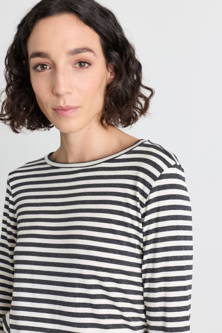 T-shirt con manica lunga - GRIGIO BIANCO - Intrend - 3