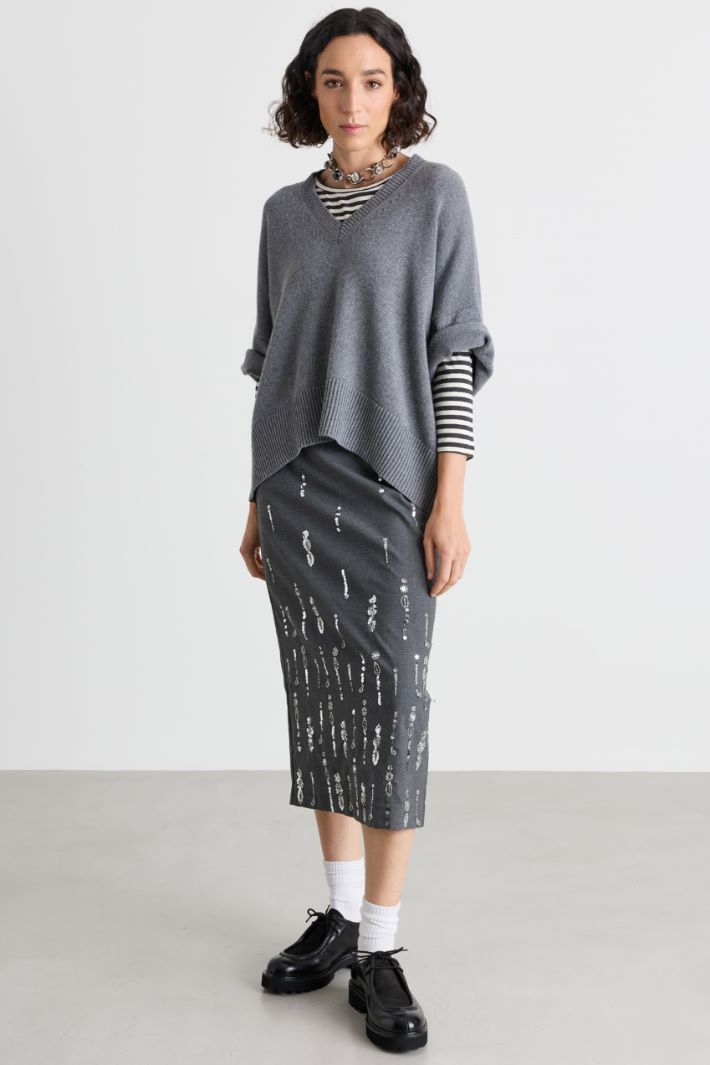 T-shirt con manica lunga - GRIGIO BIANCO - Intrend