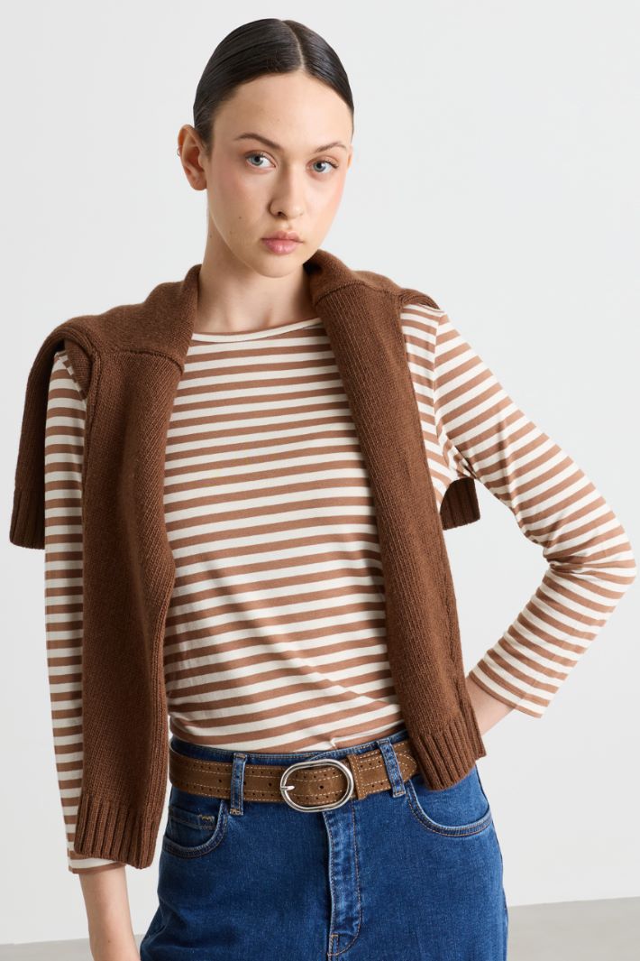 T-shirt con manica lunga - CAMMELLO BIANCO - Intrend - 2