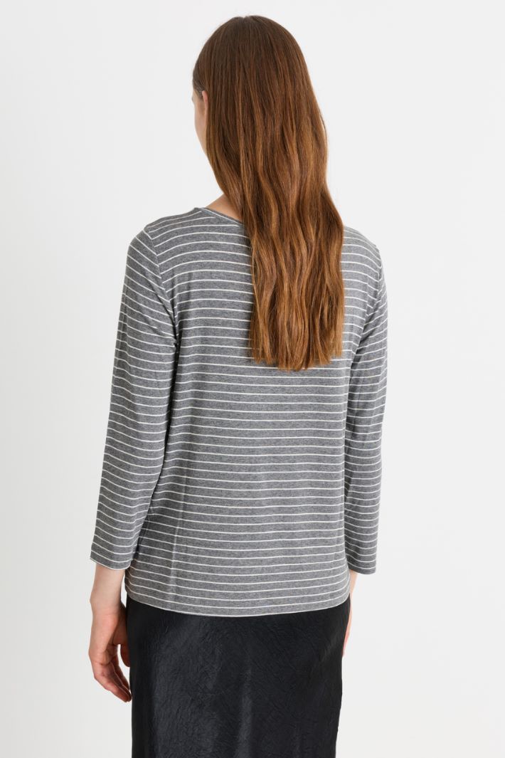 T-shirt con manica lunga - GRIGIO BIANCO - Intrend - 4