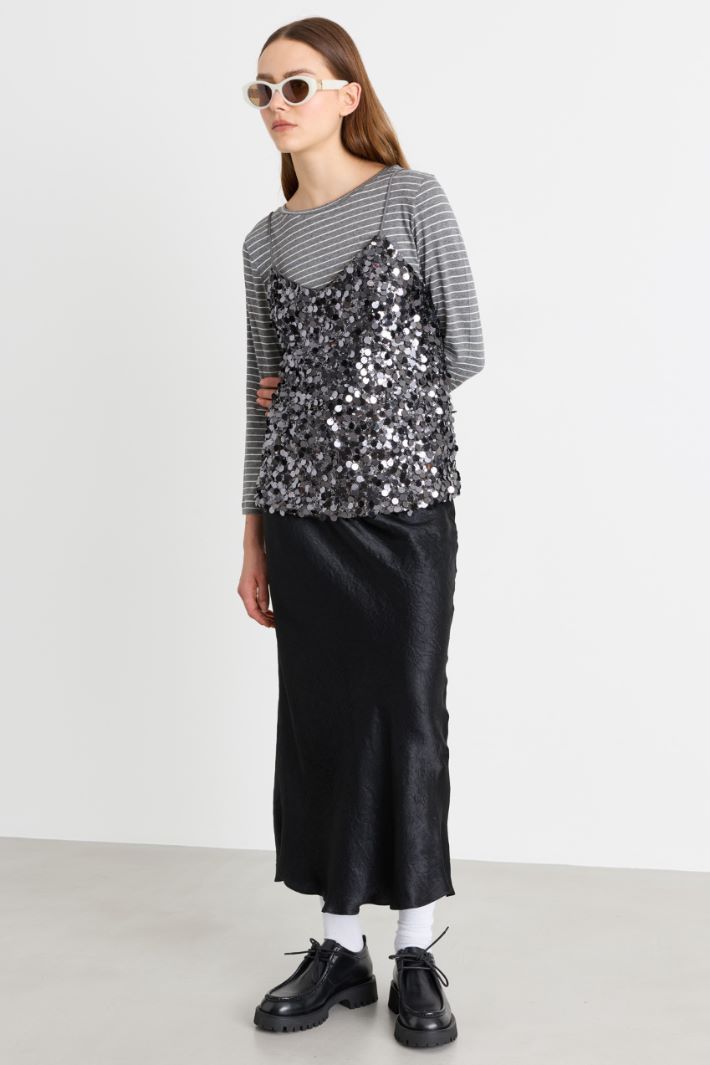 T-shirt con manica lunga - GRIGIO BIANCO - Intrend