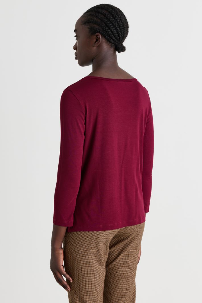 Three-Quarter-Sleeve T-shirt - BORDEAUX - Intrend - 4