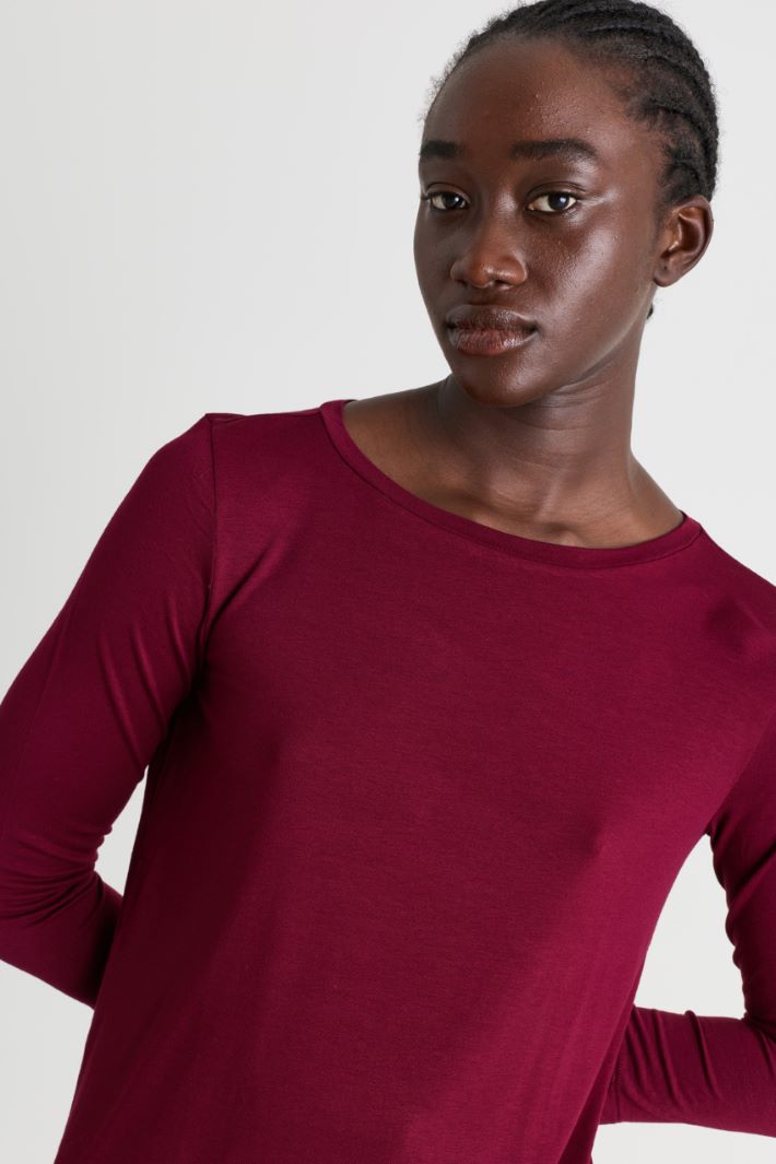 Three-Quarter-Sleeve T-shirt - BORDEAUX - Intrend - 3