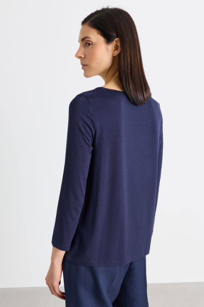 T-shirt con manica lunga - BLU - Intrend - 4