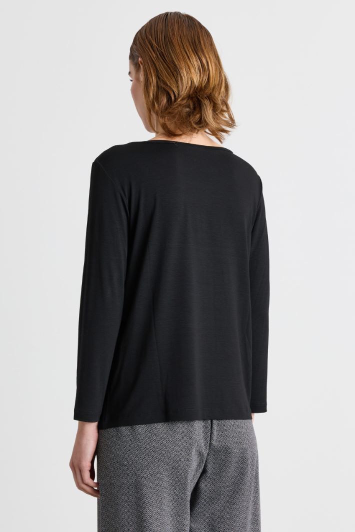 T-shirt con manica lunga - NERO - Intrend - 4