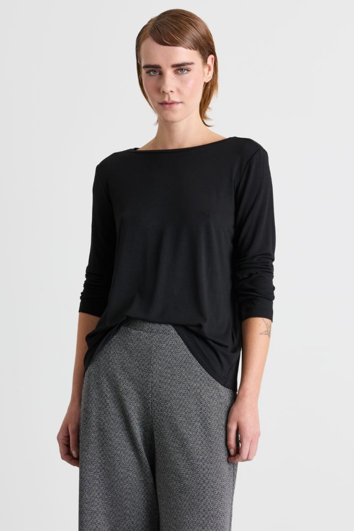 T-shirt con manica lunga - NERO - Intrend - 2
