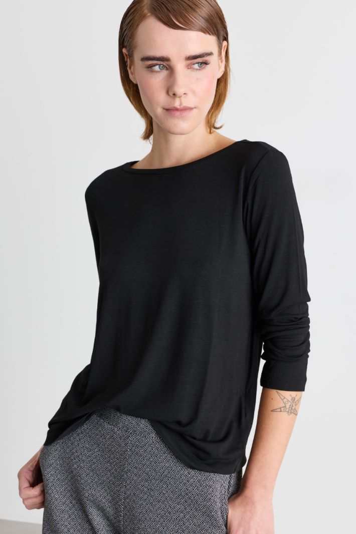 T-shirt con manica lunga - NERO - Intrend - 3