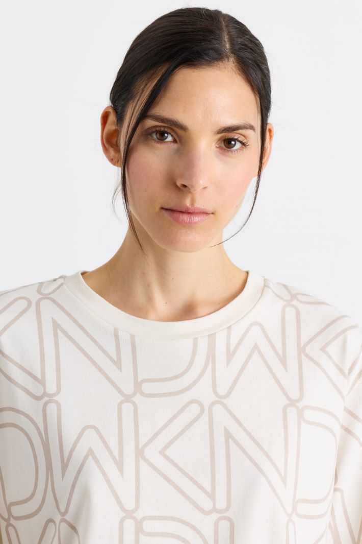 T-shirt boxy imprimé - IVOIRE - Intrend - 3