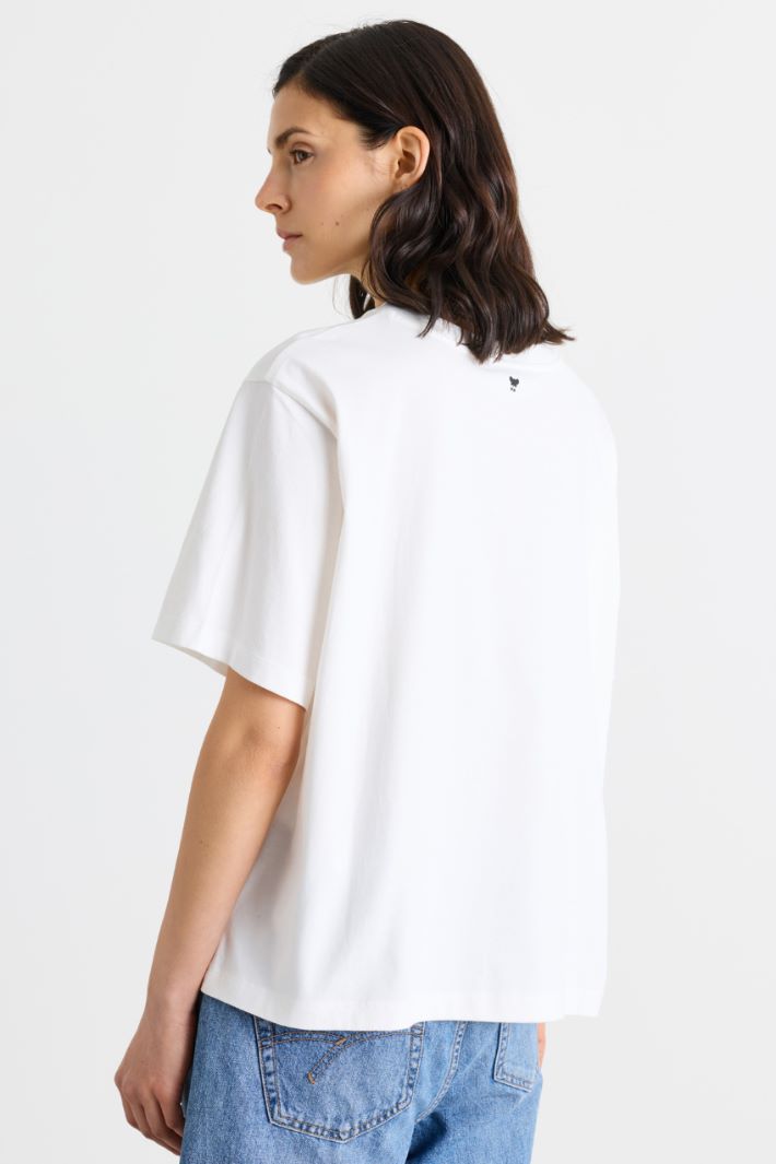 T-shirt boxy stampata - BIANCO - Intrend - 4