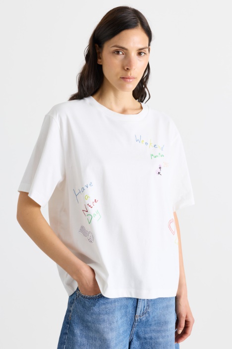 Printed boxy T-shirt - Intrend
