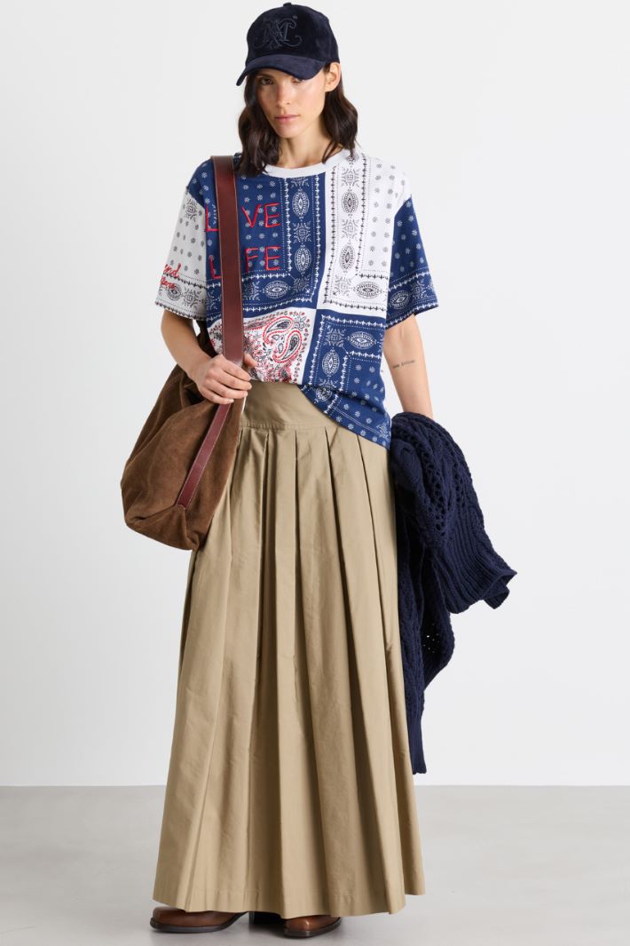 Bedrucktes Boxy-T-Shirt - WEISS BLAU - Intrend