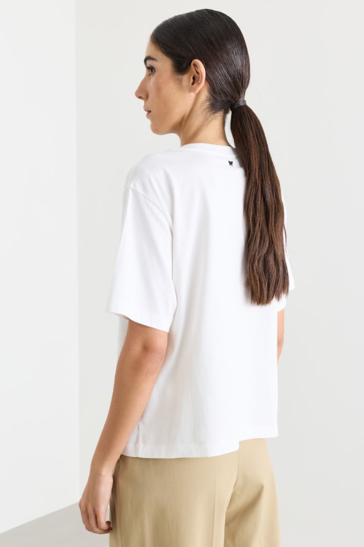 T-shirt boxy stampata - BIANCO NERO - Intrend - 4