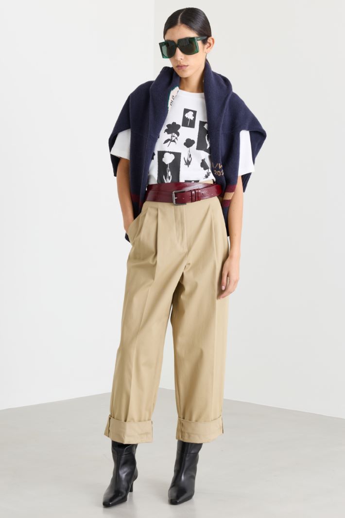 T-shirt boxy stampata - BIANCO NERO - Intrend