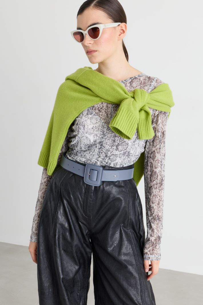 T-shirt in jersey tulle - ANIMALIER - Intrend - 2
