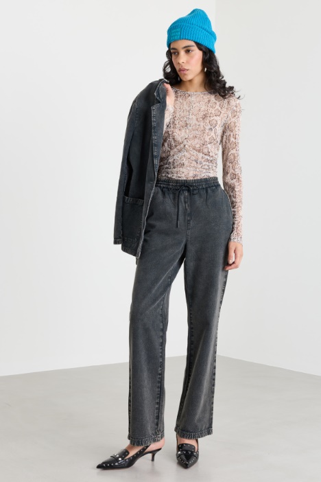 T-shirt in jersey tulle - Intrend