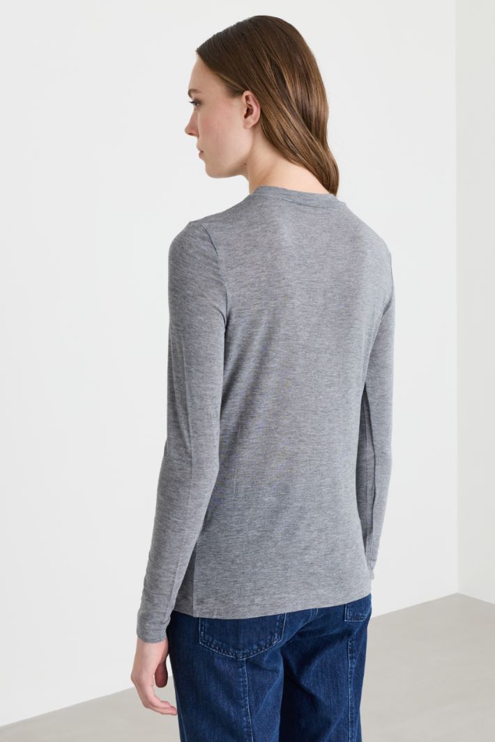 T-shirt a maniche lunghe - GRIGIO - Intrend - 4