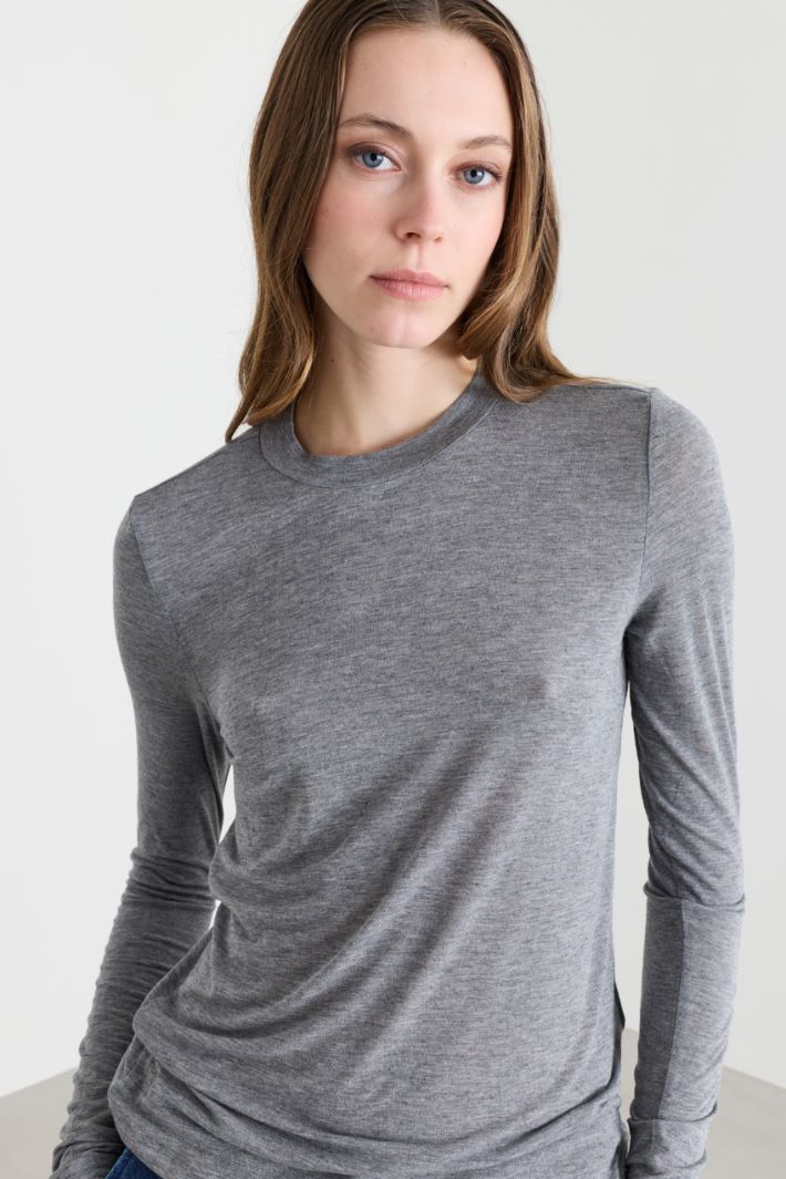 T-shirt a maniche lunghe - GRIGIO - Intrend - 3