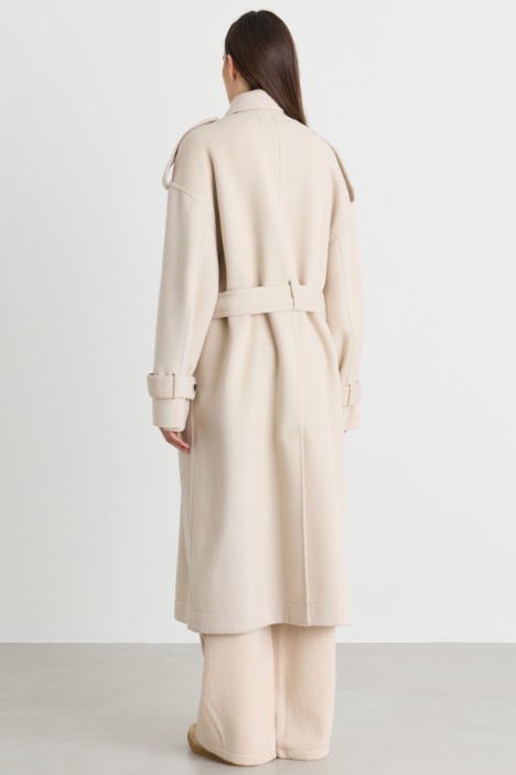 Trench doppiopetto in double di lana