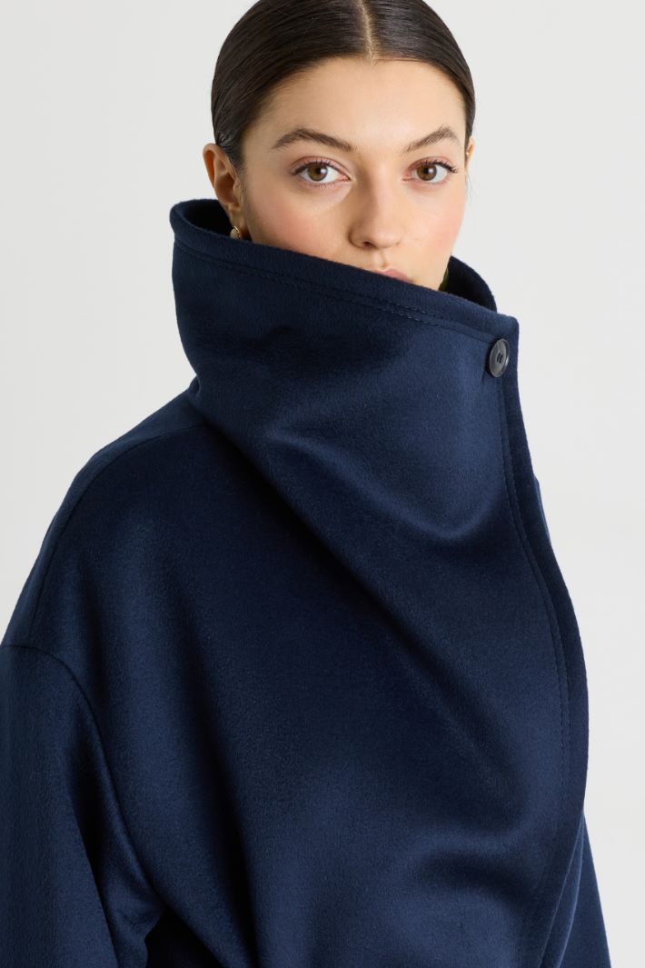 Soft belted coat - BLUE - Intrend - 3