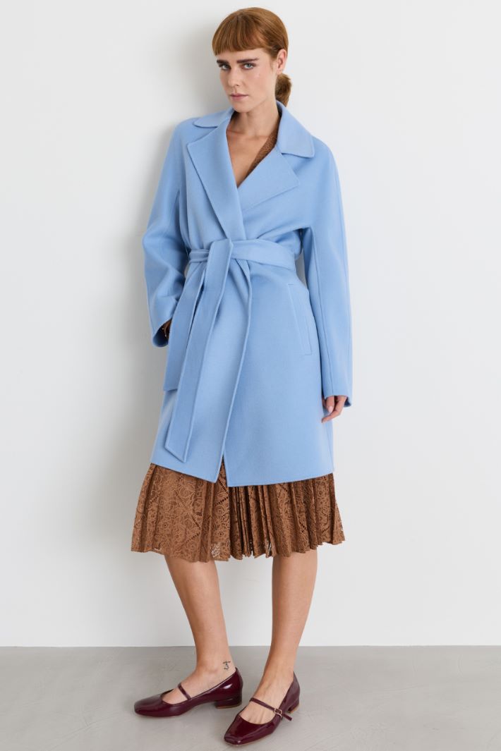 Cappotto a vestaglia con manica a kimono - AZZURRO - Intrend - 2