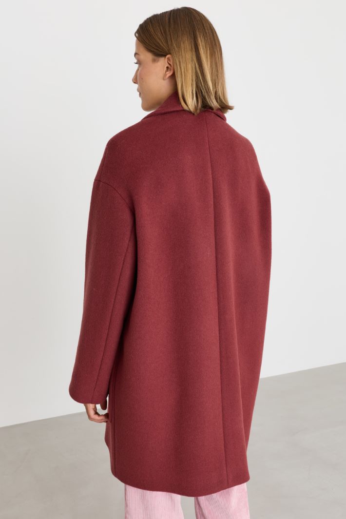 Wool-blend coat - BORDEAUX - Intrend - 4