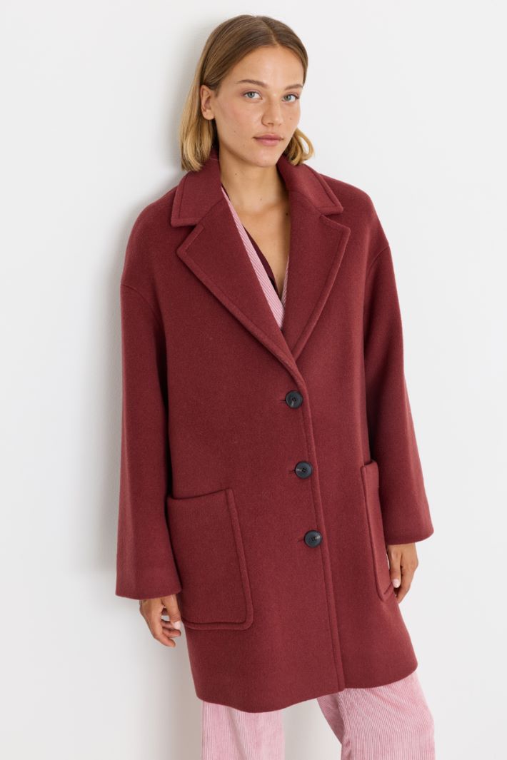 Wool-blend coat - BORDEAUX - Intrend - 2