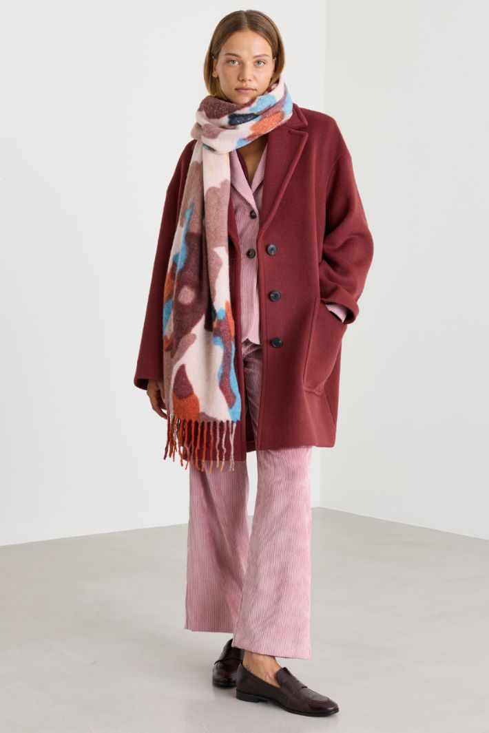 Wool-blend coat - BORDEAUX - Intrend