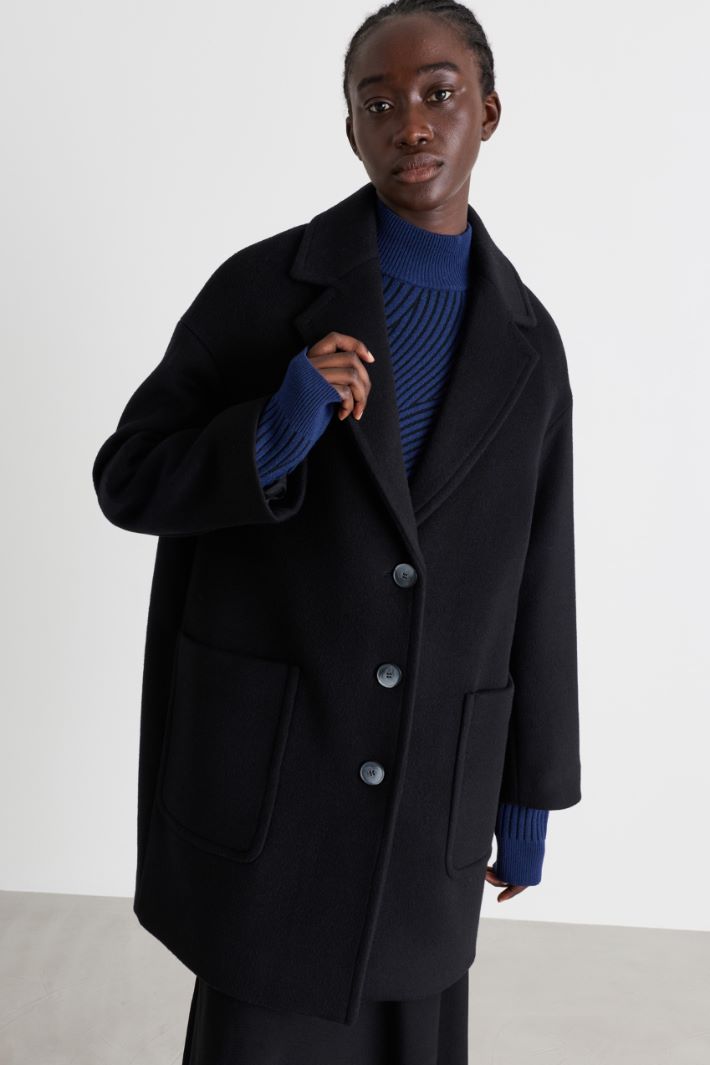 Wool-blend coat - BLACK - Intrend - 2