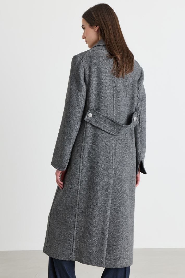 Cappotto doppiopetto con fantasia check - GRIGIO - Intrend - 4
