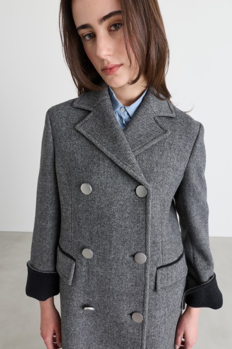 Cappotto doppiopetto in lana double