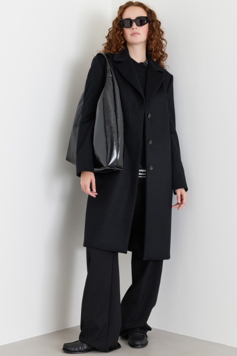 Cappotto in drap di puro cashmere con cintura - Intrend