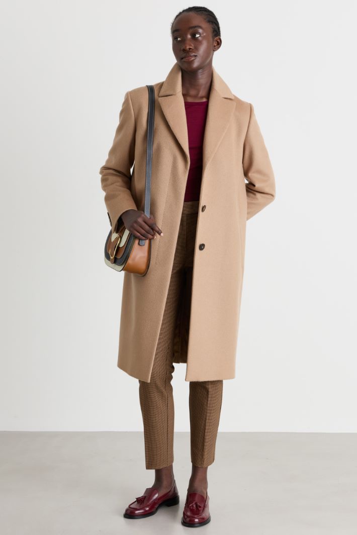 Belted Drap Coat - CAMEL - Intrend