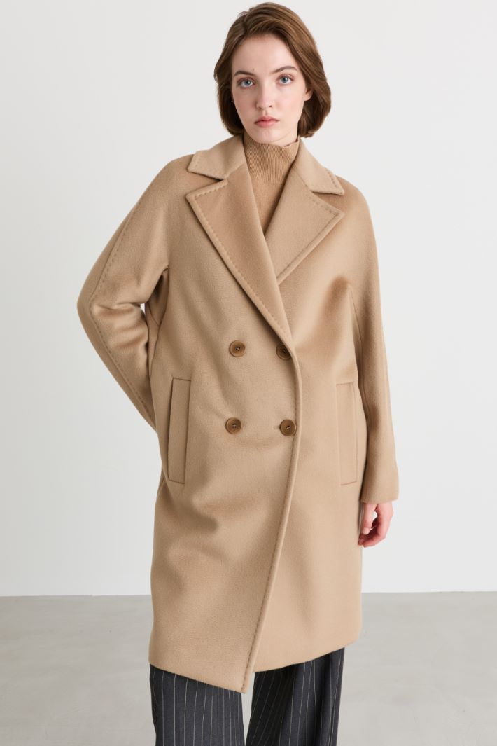 Double-Breasted Drap Coat - CAMEL - Intrend - 2