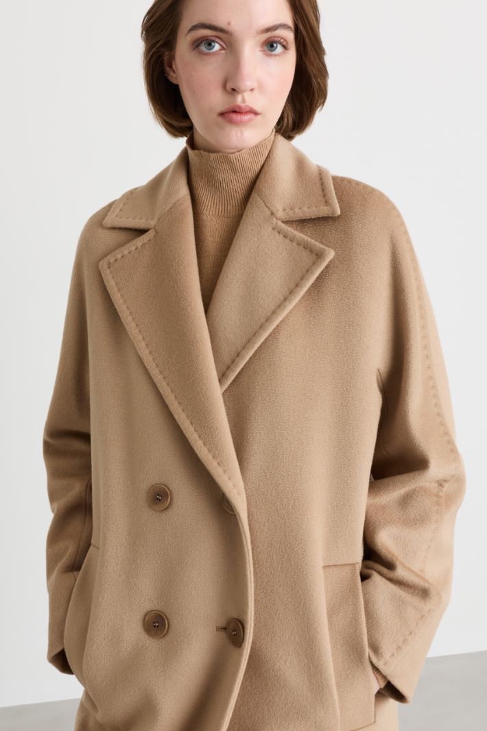 Double-Breasted Drap Coat - CAMEL - Intrend - 3