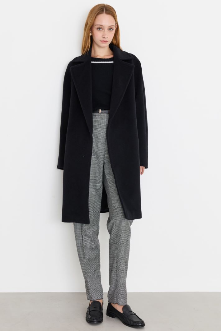 Beaver robe coat - BLACK - Intrend