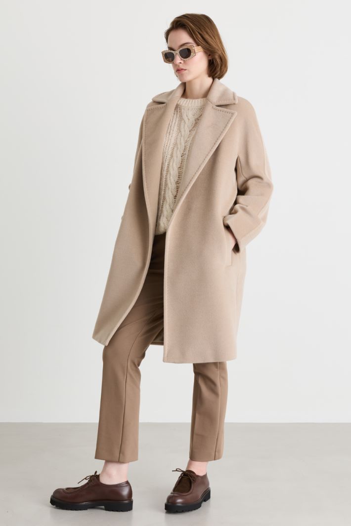 Beaver robe coat - BEIGE - Intrend