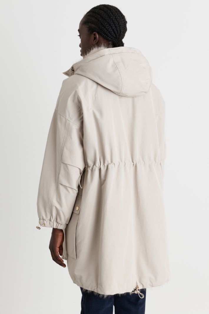 Water-repellent faille parka - BEIGE - Intrend - 4