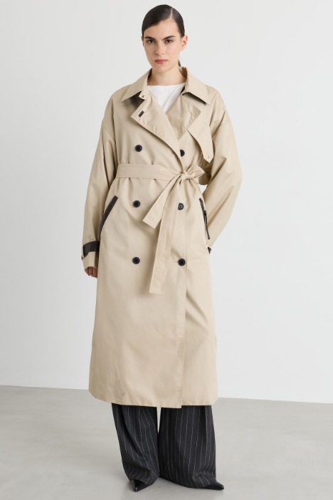 Trench oversize in gabardina di misto cotone