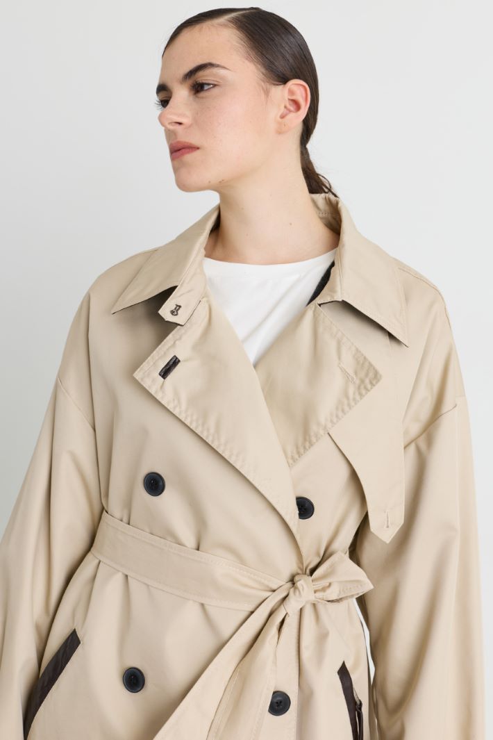 Oversized gabardine trench - BEIGE - Intrend - 3