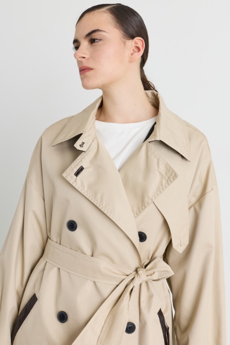 Trench oversize in gabardina di misto cotone