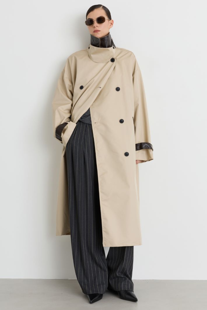 Oversized gabardine trench - BEIGE - Intrend