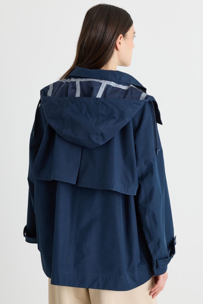 Water-repellent gabardine raincoat - BLUE - Intrend - 4